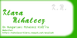 klara mihalecz business card